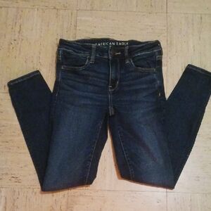 American Eagle Outfitters Women's Dark Blue Skinny Jeans